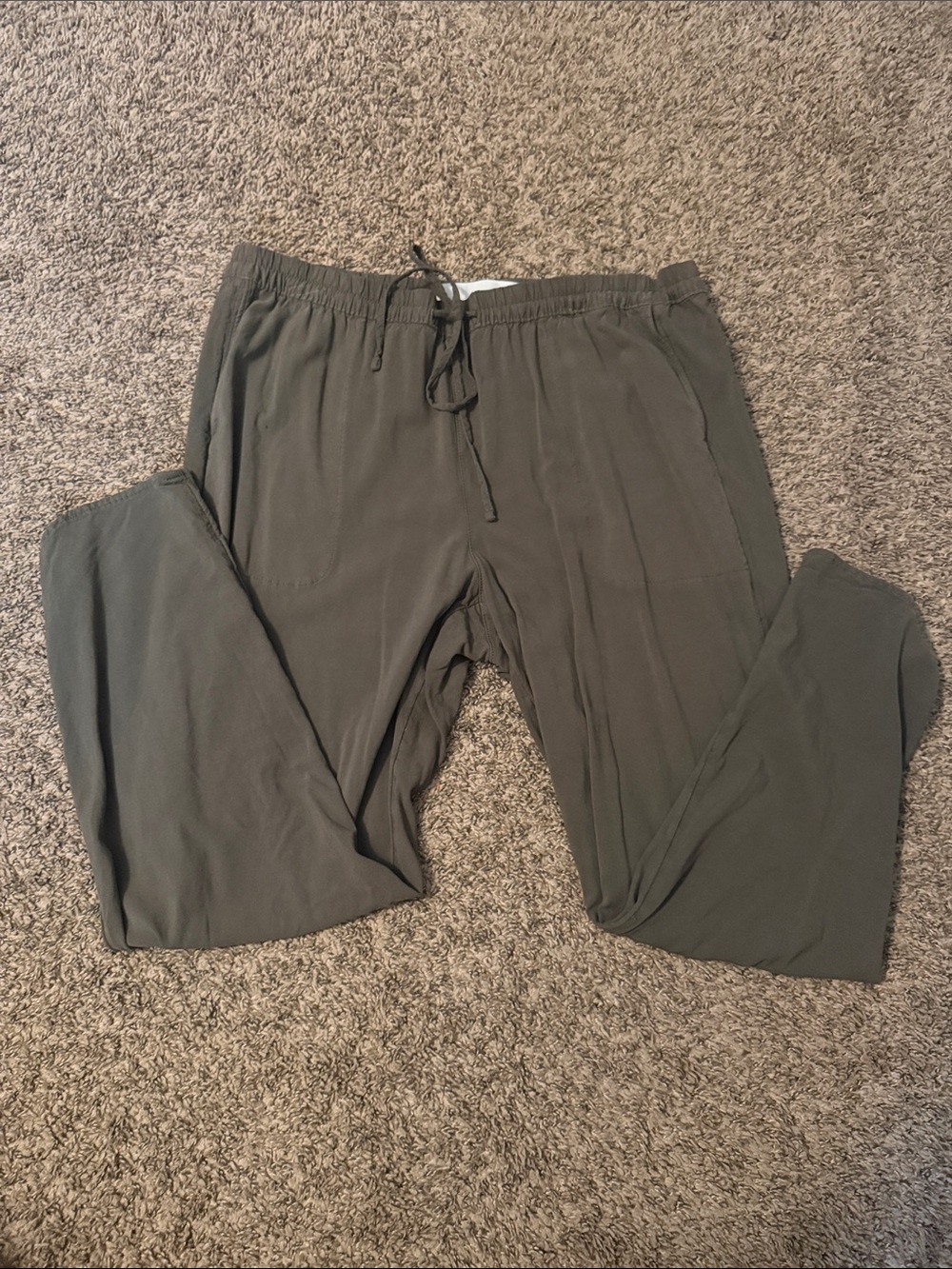 Women’s Olive Drawstring Casual Pants
